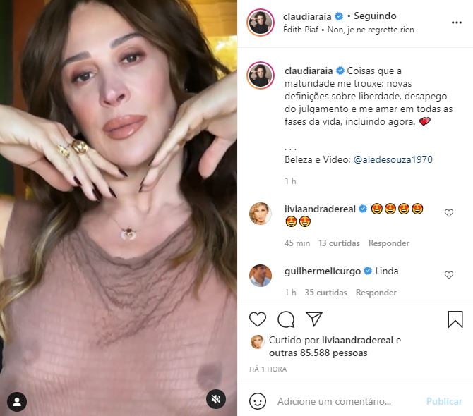 Claudia Raia apostou em transparência e mostrou tudo (Foto: Reprodução)