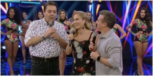 Faustão em um dos encontros com Luciano Huck na Globo - Foto: Reprodução