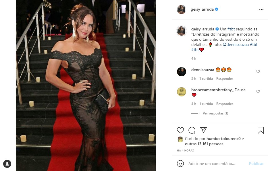 Geisy Arruda encanta seguidores com vestido longo (Foto: Reprodução)