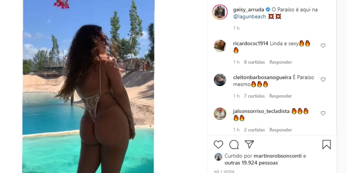 Geisy Arruda enfia fio-dental no limite, vira de costas em vídeo e escandaliza com parte íntima grande: "Delícia"