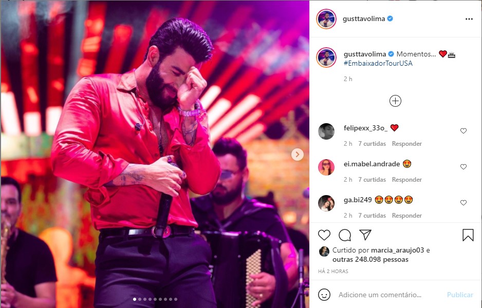 Gusttavo Lima mostra fotos emocionantes de seus shows lotados (Foto: Reprodução)