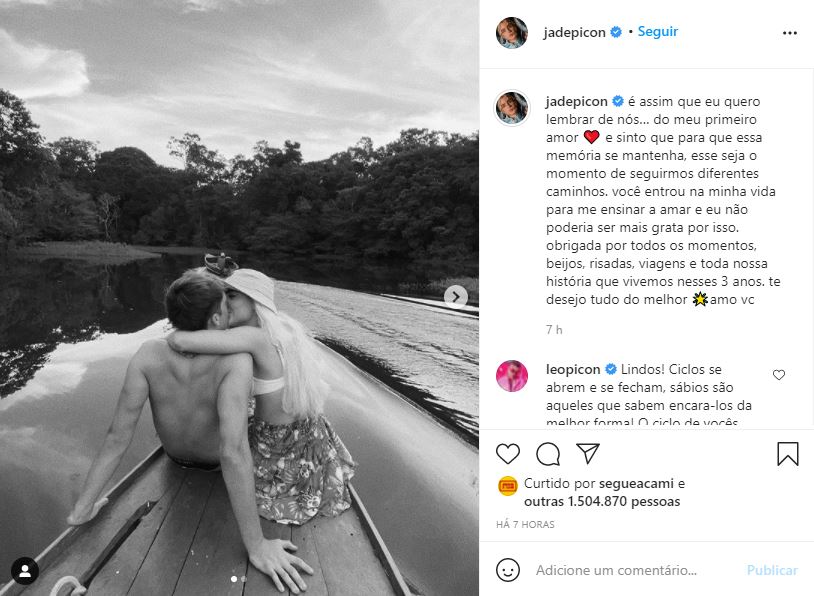 O ex-casal fez textão para anunciar o fim do relacionamento (Foto: Reprodução/ Instagram)