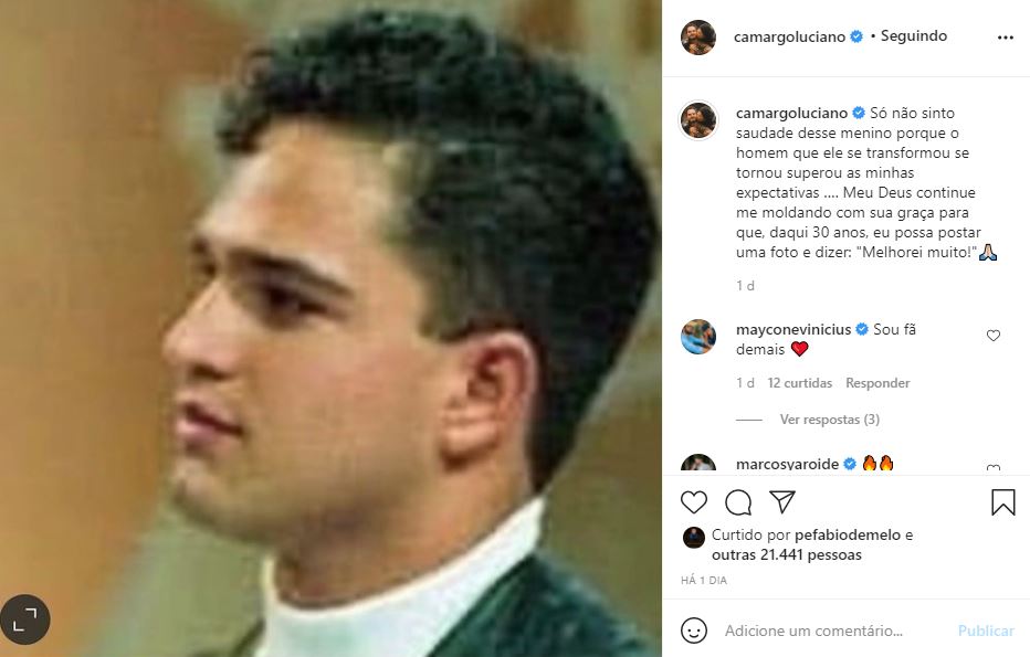 Luciano Camargo compartilhou um registro de seu passado (Foto: Reprodução/ Instagram)