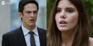 Luiza confronta Eric em Pega Pega (Foto: Montagem/TV Foco/Reprodução/Globo)