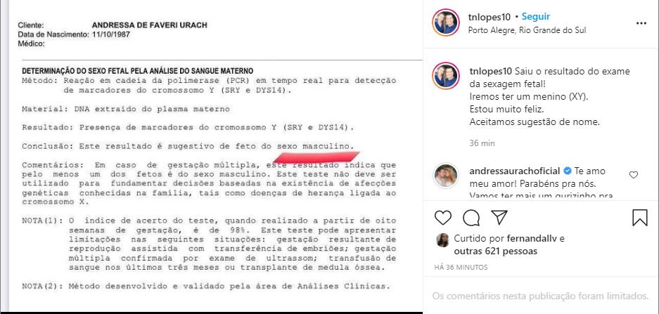 Marido de Andressa Urach revela sexo do filho (Foto: Reprodução)