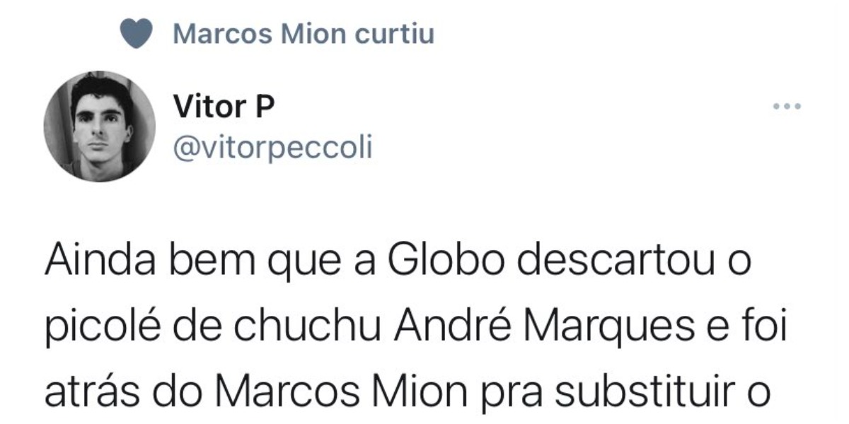 Marcos Mion curtiu comentário contra André Marques - Foto: Reprodução