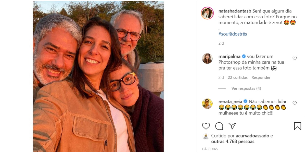 Natasha Dantas se pronunciou sobre Bonner e Renata - Foto: Reprodução