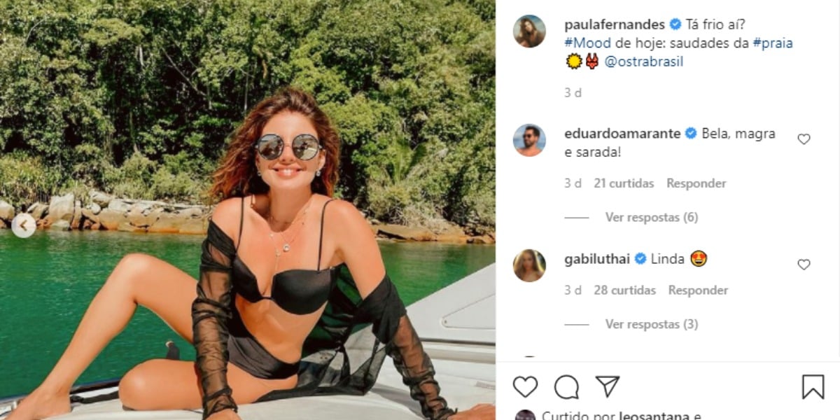 Paula Fernandes usou as redes sociais para expor um registro ousado (Foto: Reprodução)