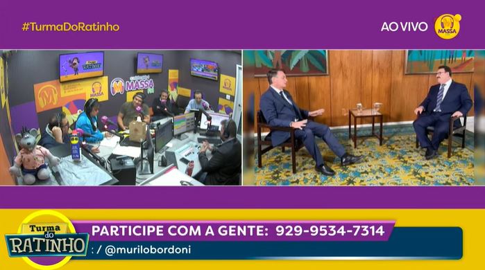 Ratinho com sua turma em programa na rádio (Foto: Reprodução/YouTube)