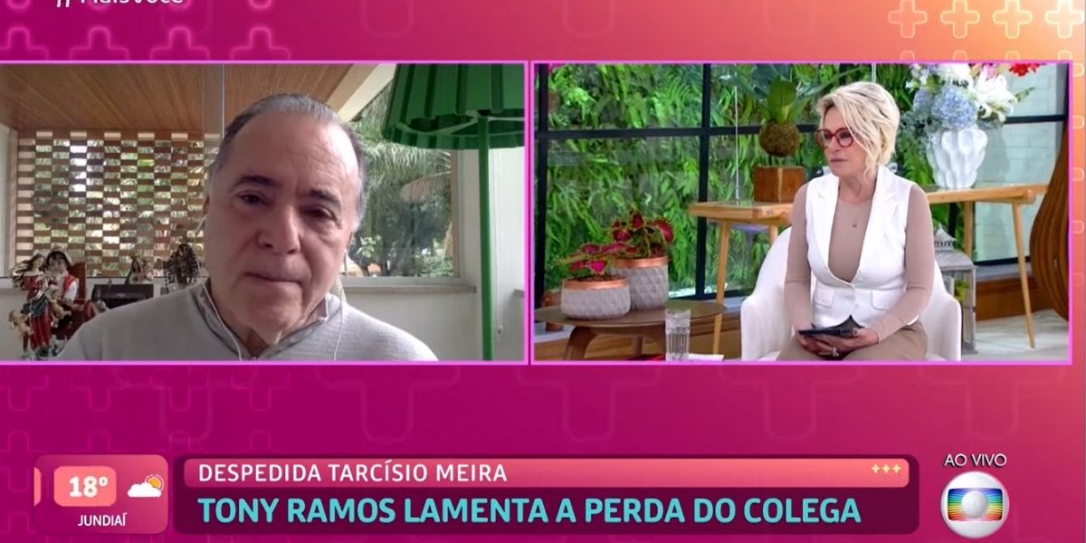 Ana Maria tem sua morte dita ao vivo na Globo e Tony Ramos invade programação aos prantos: "Amiga"