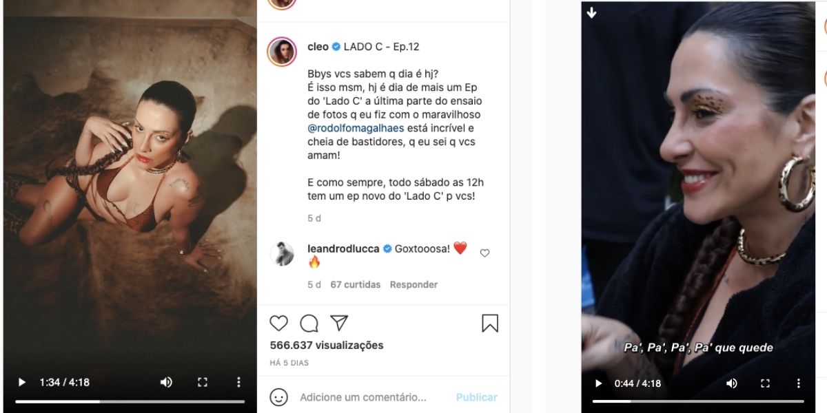 Cleo esbanja sensualidade nas redes sociais (Reprodução)