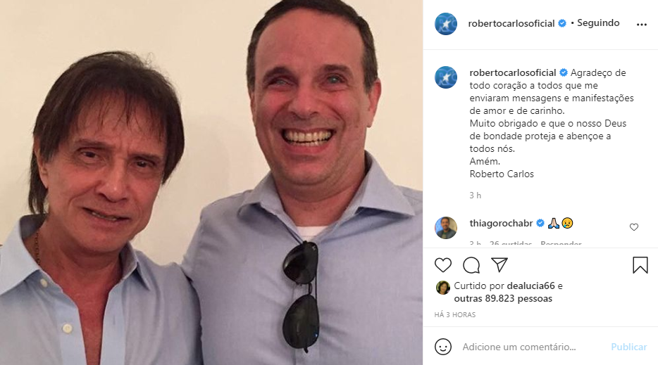 Roberto Carlos e Dudu Braga (Foto: Reprodução/Instagram)