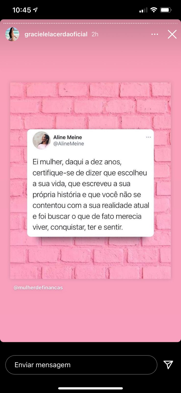 Graciele Lacerda manda recado nas redes sociais (Reprodução)