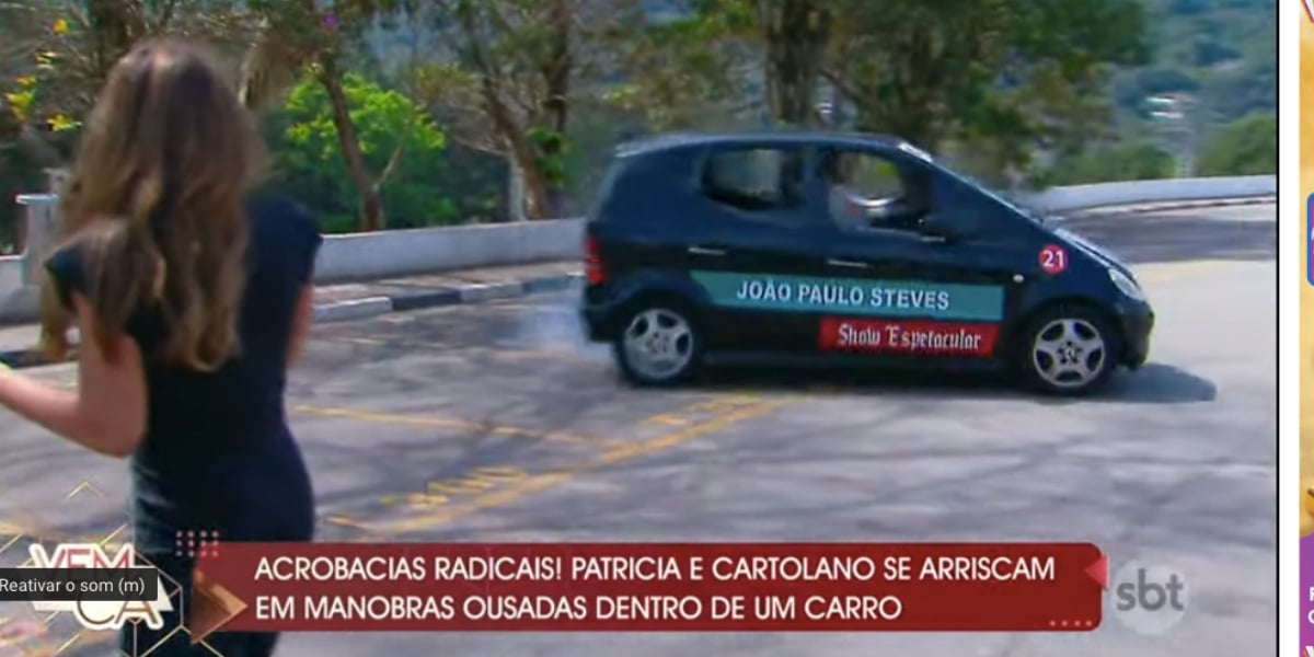 Patrícia Abravanel vê carro indo em sua direção durante ao vivo (Reprodução)