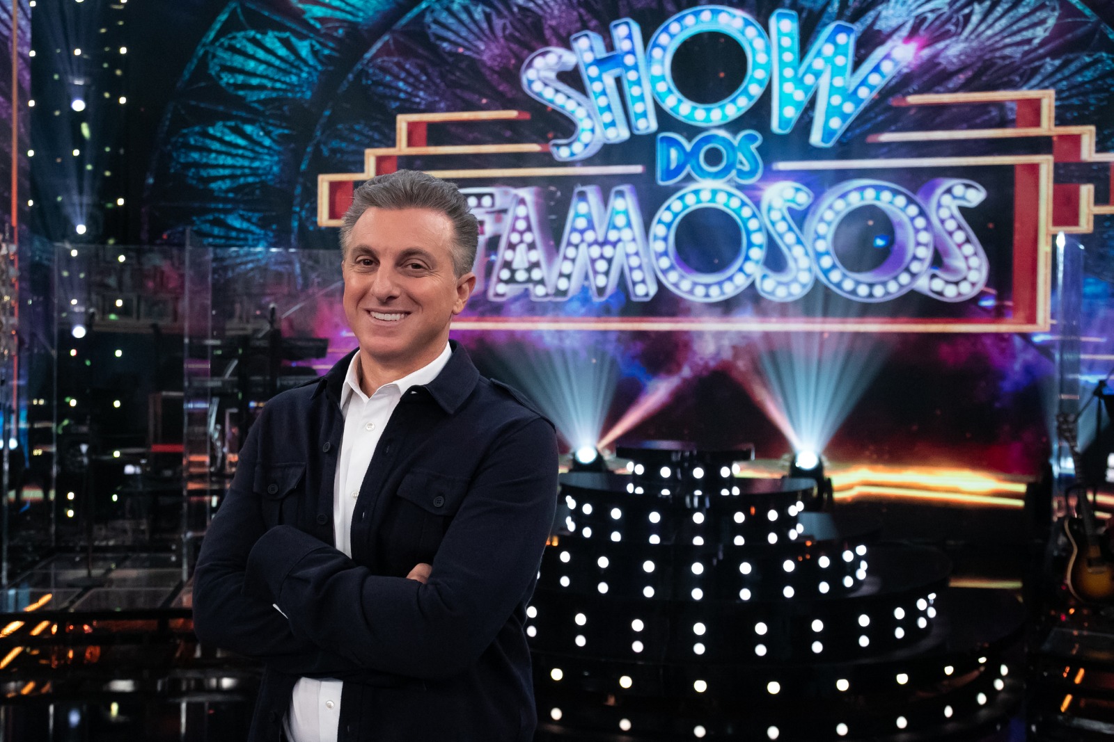 Luciano Huck nas gravações do novo "Domingão" (Foto: Divulgação/TV Globo)