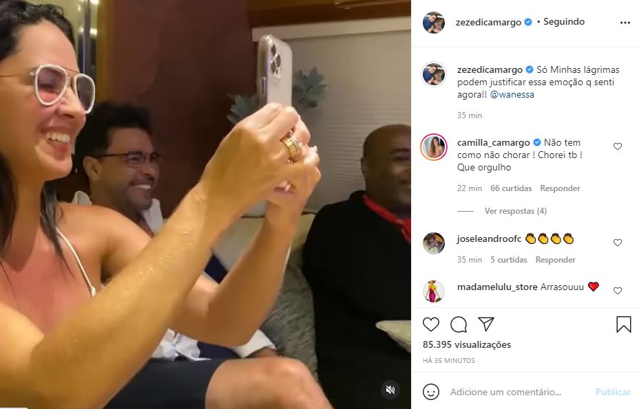 Zezé Di Camargo se derreteu em elogios para Wanessa (Foto: Reprodução/ Instagram)