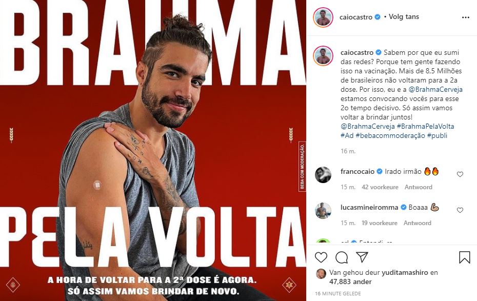 Caio Castro voltou com tudo para as redes sociais (Foto: Reprodução/ Instagram)