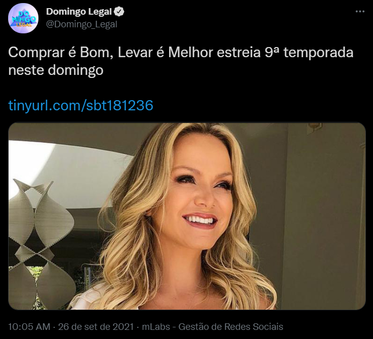 Eliana foi anunciada em local errado 