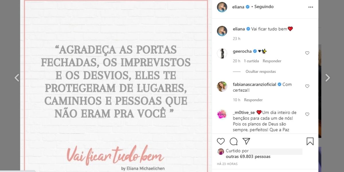 "Portas fechadas", Eliana expõe desfecho fora do SBT, detona textão em anúncio e confirma: "Vai ficar tudo bem"