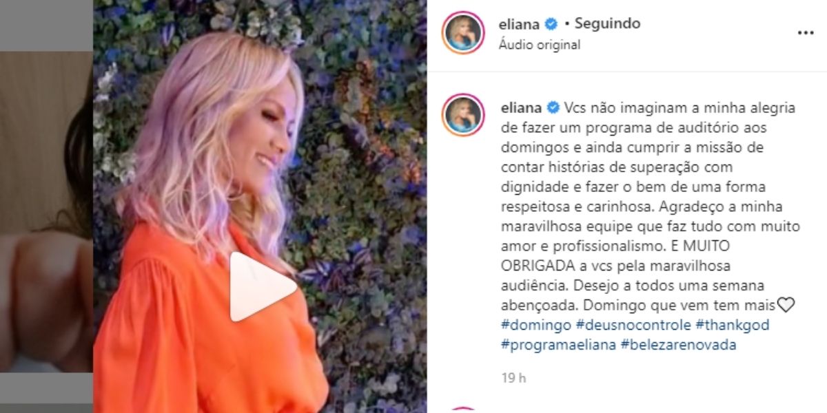 "Vocês não imaginam", Eliana expõe fim de programa no SBT, detona textão e confirma: "Cumpri a missão"