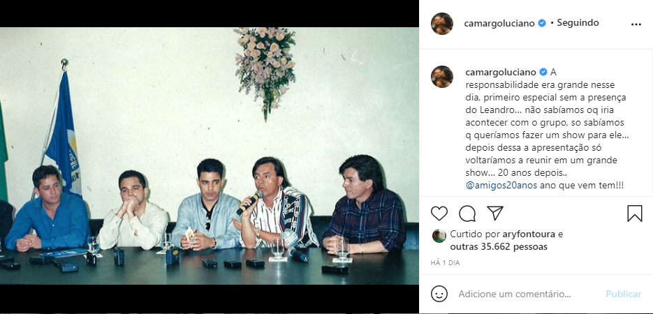 Luciano Camargo recordou perda de membro do grupo amigos (Foto: Reprodução)