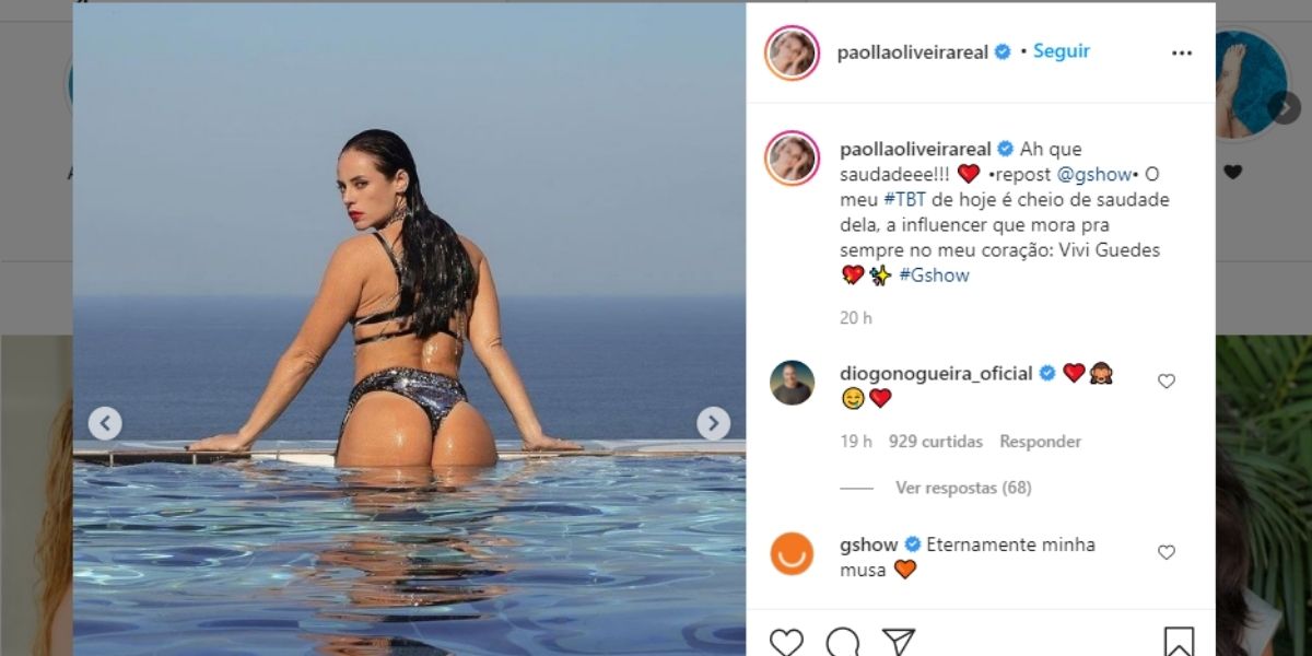 Paolla Oliveira esbanja corpão em foto sexy (Foto: Reprodução/Instagram)