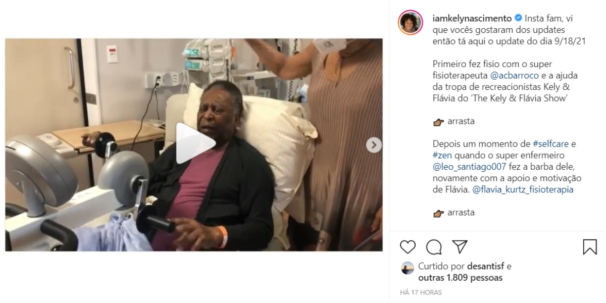 Filha de Pelé publicou vídeo do pai - Foto: Reprodução