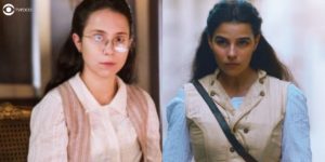 Pilar e Dolores na trama de Nos Tempos do Imperador (Foto: Montagem/TV Foco/Reprodução/Globo)