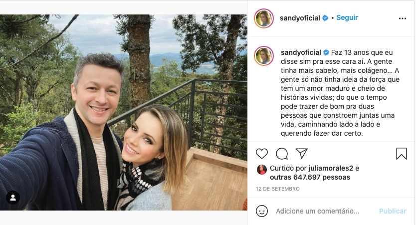 Sandy se declara ao marido - Reprodução