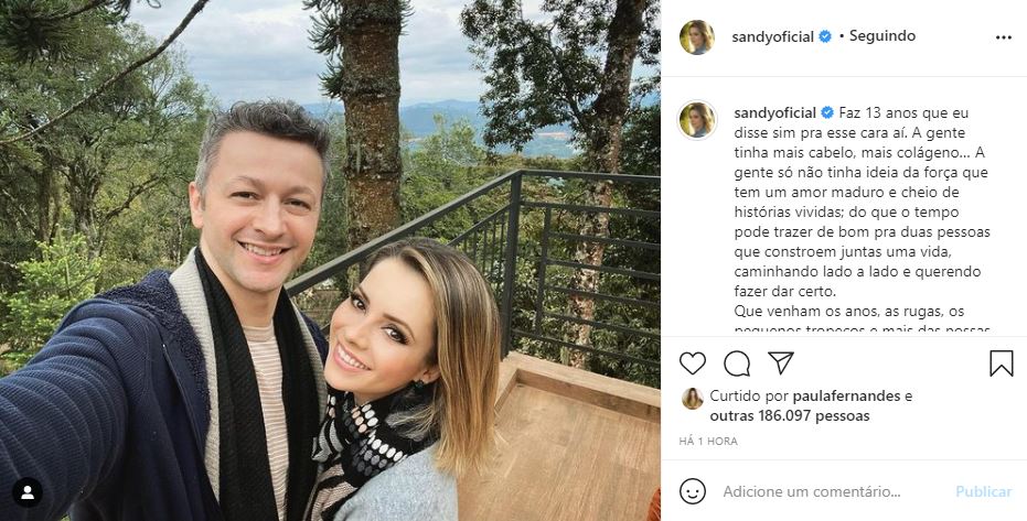 Sandy celebrou o amor com Lucas Lima (Foto: Reprodução/ Instagram)