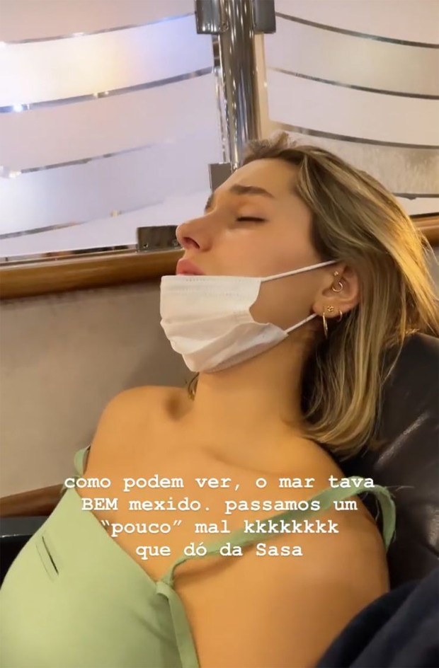 Sasha Meneghel passa mal em alto mar, é socorrida pelo marido e surge desmaiada em foto vazada: "Muito mal"