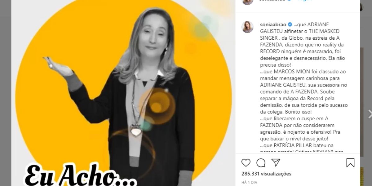 "Mágoa da Record", Sonia Abrão explode em verdades antes de ir ao ar, expõe demissão e detona: "Nojento"