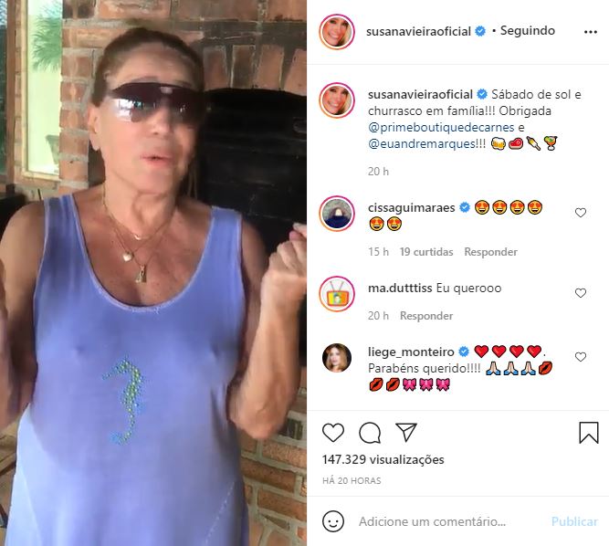 Susana Vieira surpreendeu ao reclamar de mimo que ganhou de André Marques (Foto: Reprodução/ Instagram)