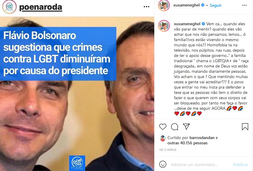 Xuxa ataca Bolsonaro e família após declaração polêmica - Foto: Reprodução