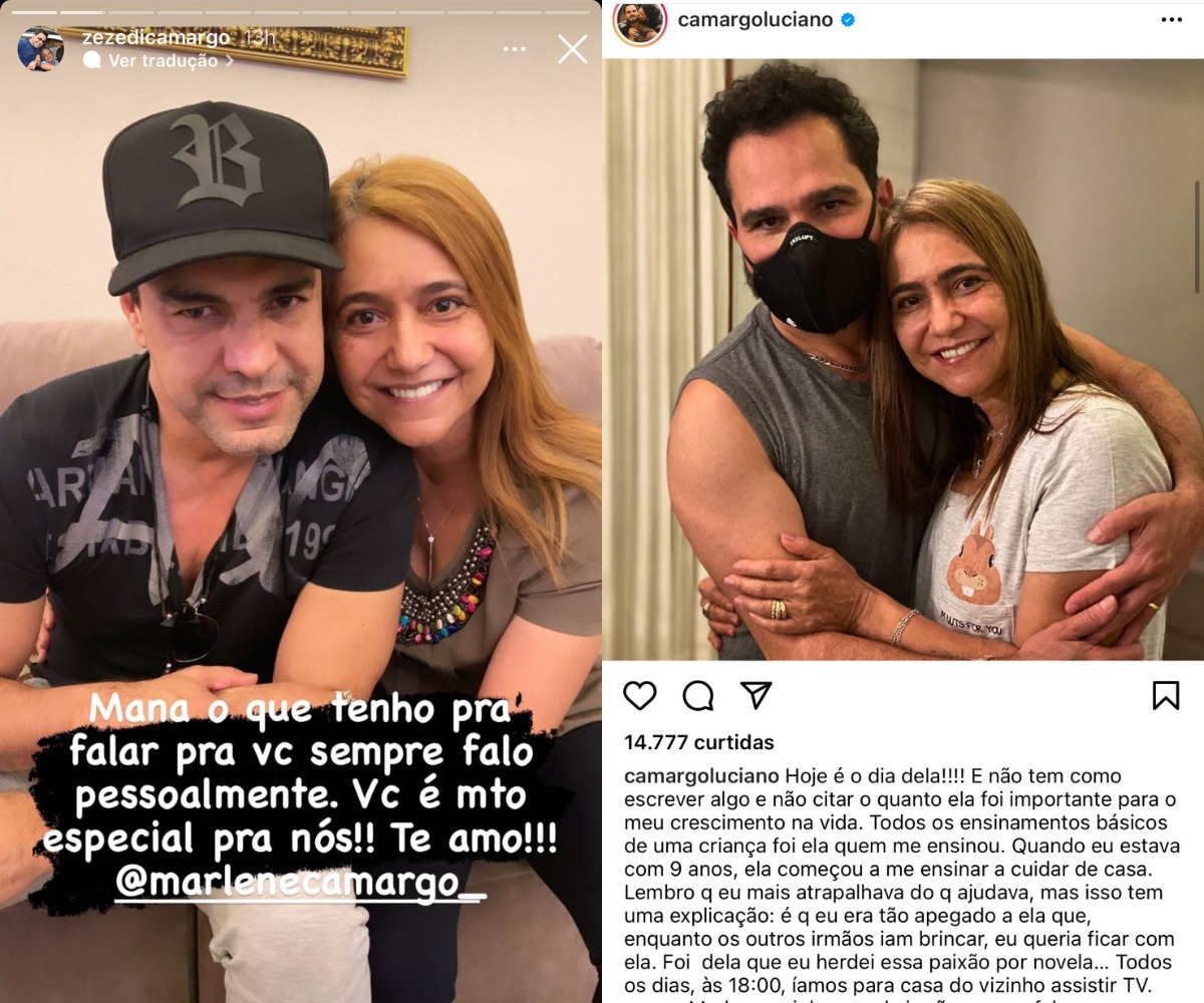 Zezé e Luciano são irmãos de Marlene Camargo (Foto: Reprodução/Instagram)