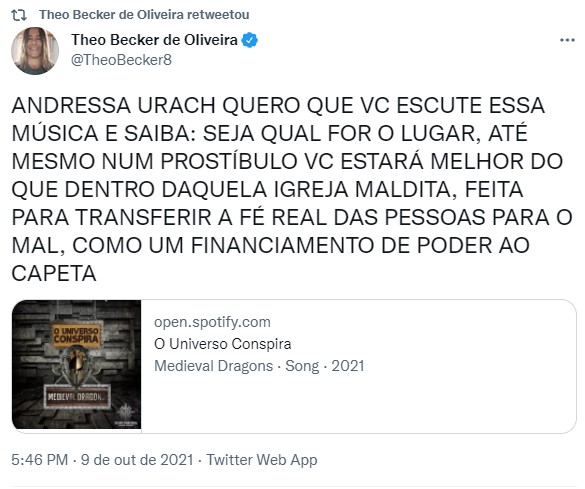 Theo Becker fez alerta para Andressa Urach (Foto: Reprodução)