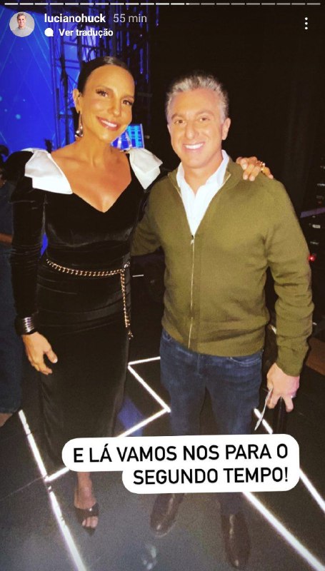 Luciano Huck se encontrou com Ivete Sangalo nos estúdios da Globo (Foto: Reprodução)