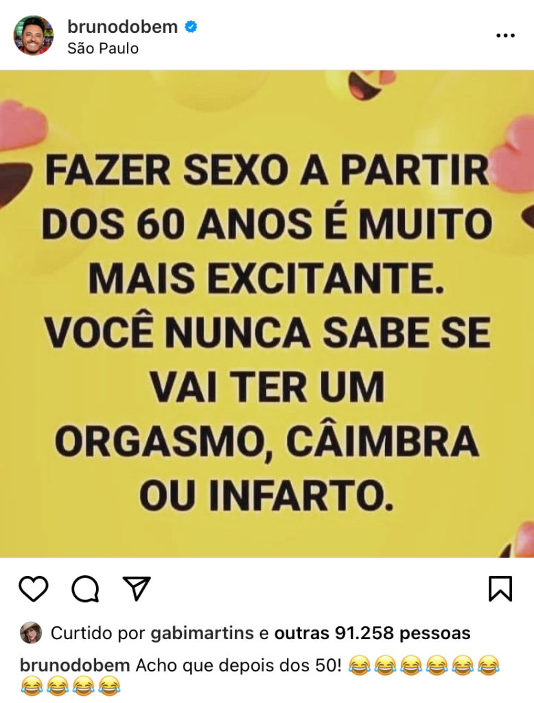 Bruno, da dupla com Marrone, expõe infarto durante sexo e revela fetiche: "A partir dos 60 anos"