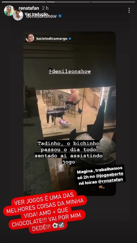 Luciele flagrou Denílson no celular e Renata Fan se manifestou (Foto: Reprodução)