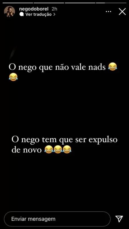 Nego do Borel continua causando fora de A Fazenda 13 (Foto: Reprodução/ Instagram)