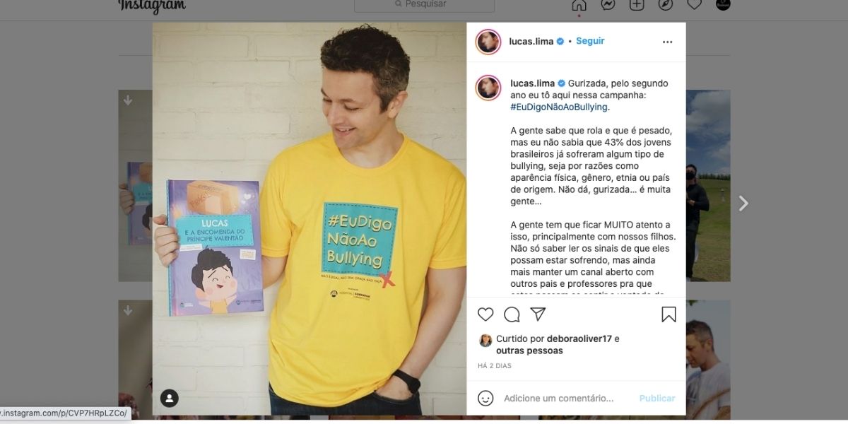 Marido de Sandy expõe perigos do bullying (Reprodução)