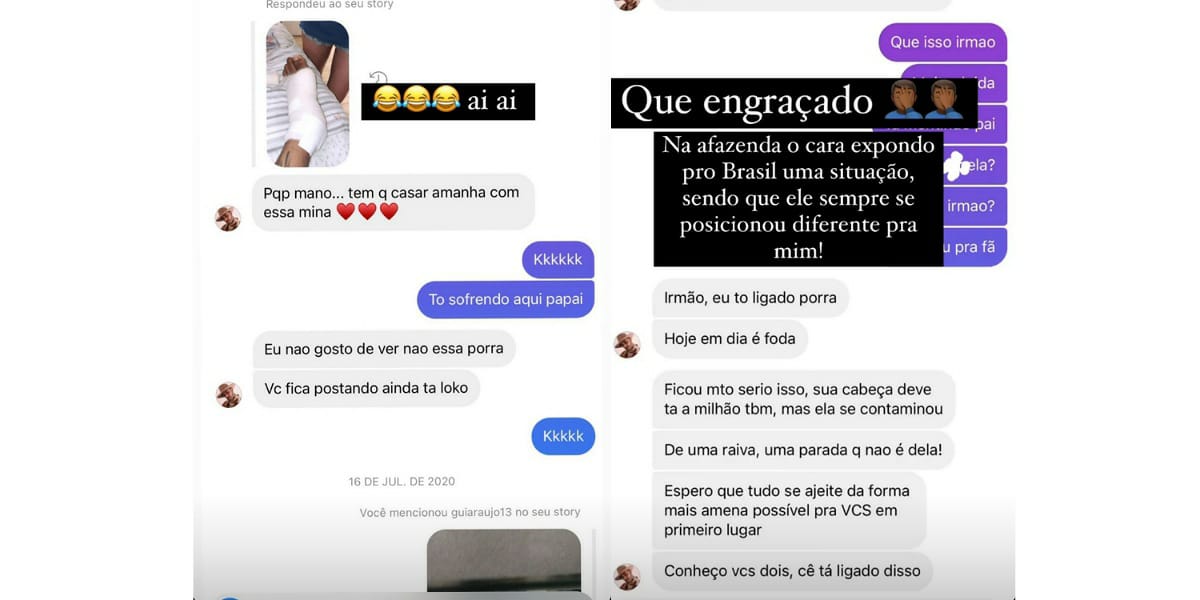 A Fazenda 13: Nego do Borel expõe conversas com Gui Araújo