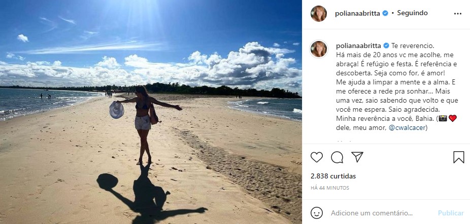 Poliana Abritta postou clique íntimo na praia (Foto: Reprodução)