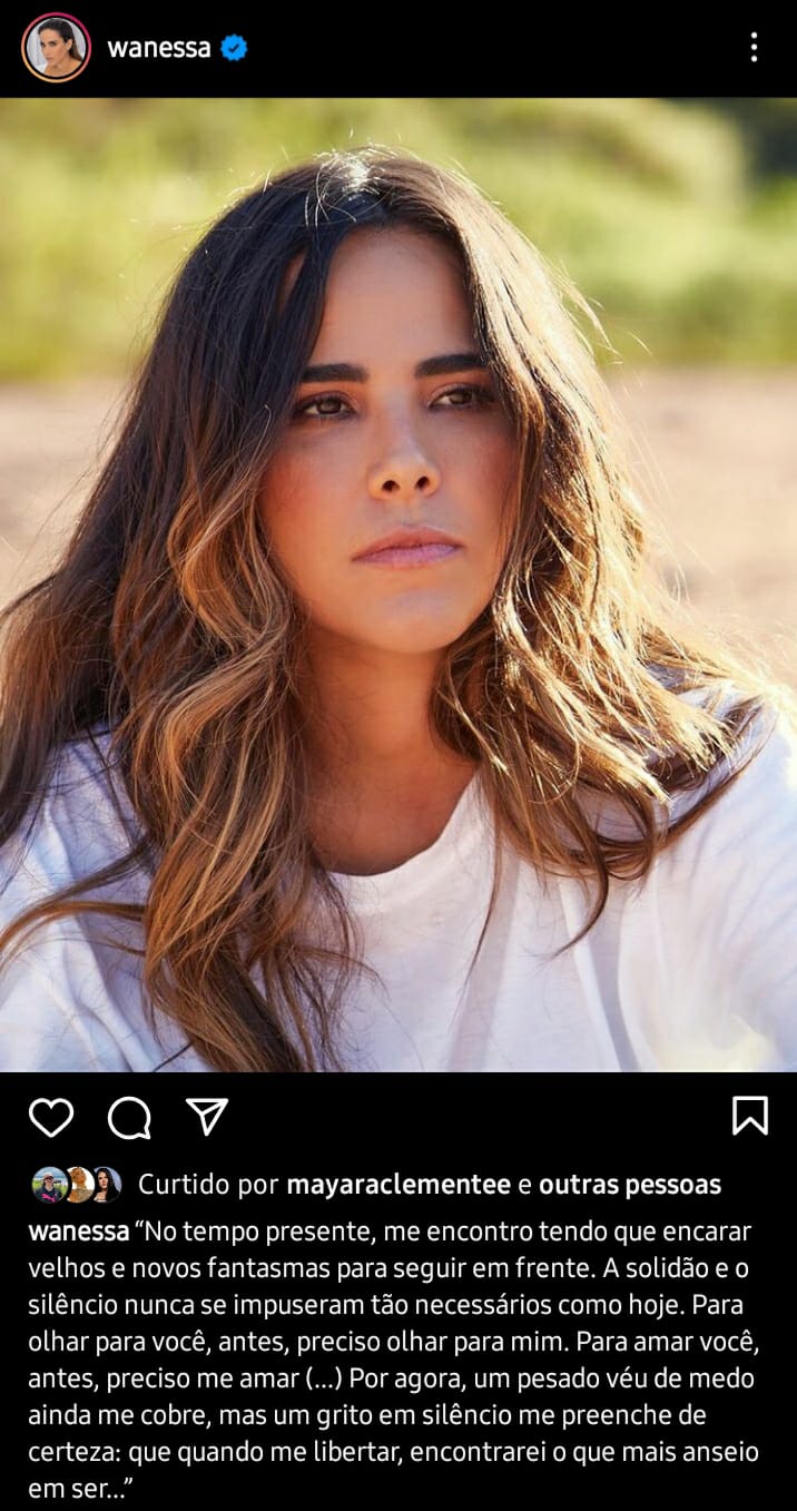 Publicação feita por Wanessa Camargo (Foto: Reprodução/ Instagram)