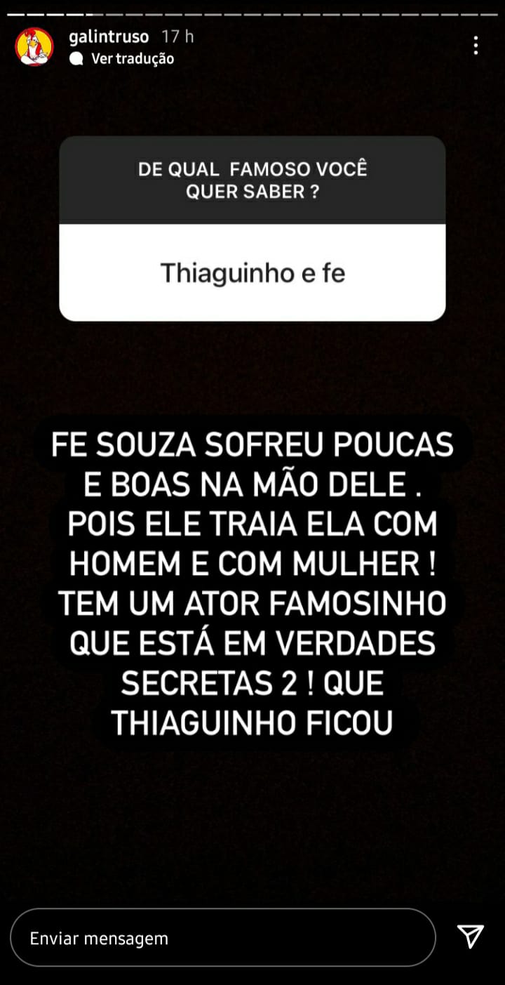 Publicação do 'Galo Intruso' (Foto: Reprodução/ Instagram)