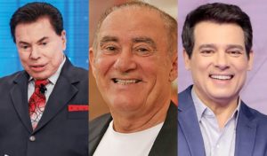 Silvio Santos, Renato Aragão e Celso Portiolli (Foto: Montagem/TV Foco)