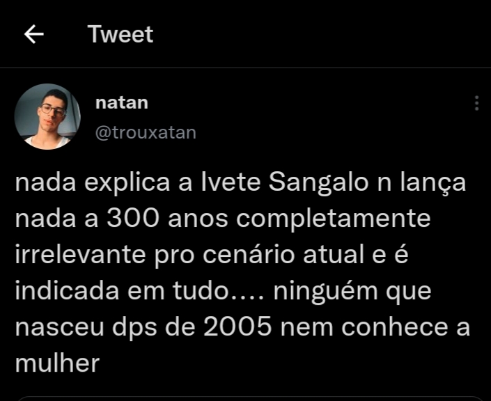 Tweet de um internauta sobre Ivete Sangalo (Foto: Reprodução/Twitter)