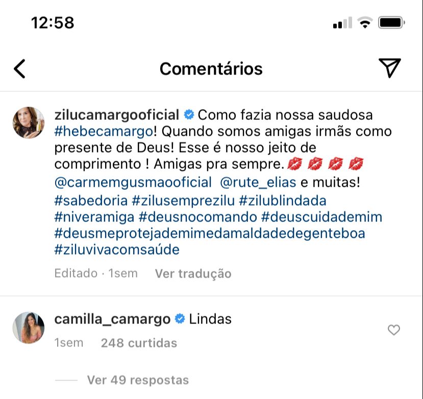 Camilla Camargo expõe o que pensa de Zilu (Reprodução)