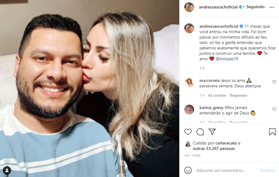 Andressa Urach se derreteu por Thiago Lopes (Foto: Reprodução)