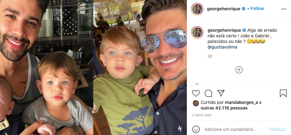 Andressa Suita comenta semelhança de filho de cantor com os seus - Reprodução